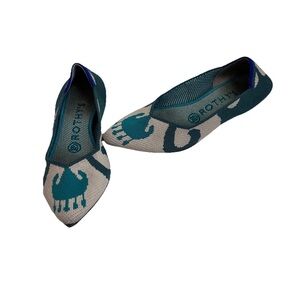 Rothy’s The Point Moroccan Green Limited Edition Women’s 6 Flats Shoes Print